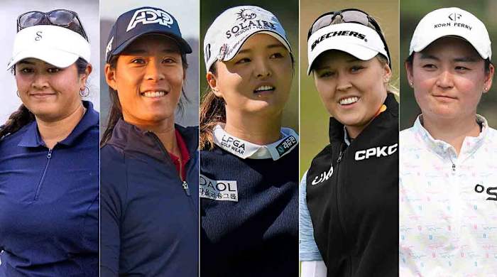 LPGA players (left to right) Lilia Vu, Celine Boutier, Jin Young Ko, Brooke Henderson, Allisen Corpuz